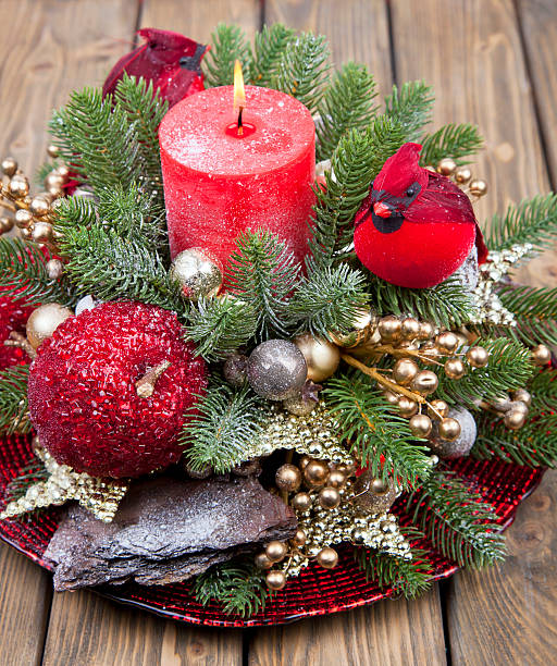 istock traditional Christmas decorations of trees 499027076
