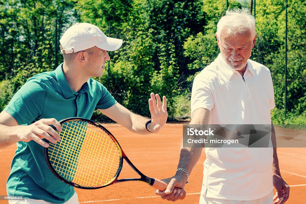 Tennis-Unterricht für Senioren - Lizenzfrei 70-79 Jahre Stock-Foto