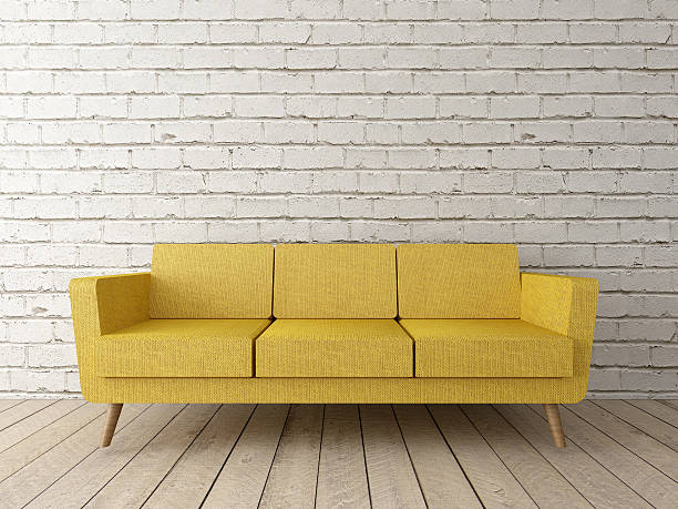 istock contemporary interior with yellow sofa against brick wall 499028460