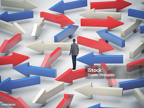 Business Man With Lots Of Choices Stock Photo - Download Image Now - Achievement, Adult, Backgrounds