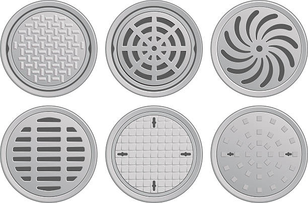 Manhole Covers vector art illustration