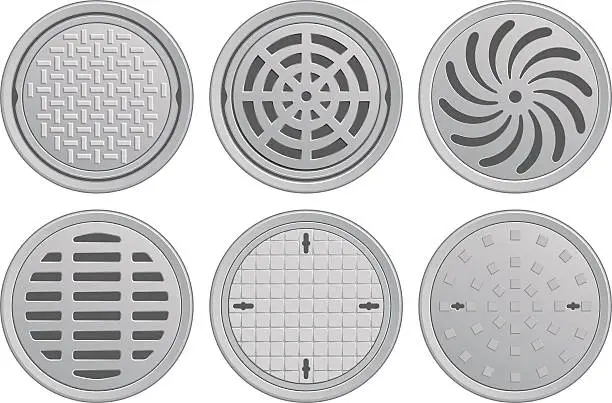 Vector illustration of Manhole Covers