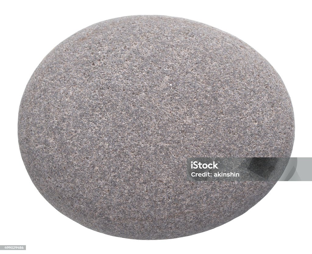 rounded pebble isolated on white background Stone - Object Stock Photo