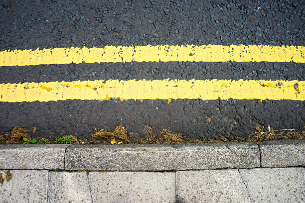 istock Double yellow Lines - Road Markings 499029984