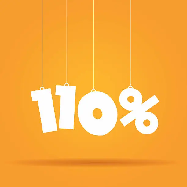 Vector illustration of Percentage hanging label