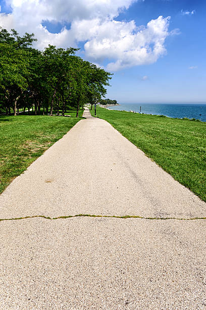 istock Footpath besides Lake Michigan in Evanston, Illinois 499030730