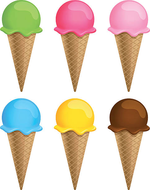 아이스크림 안전구역 표시 콘 - lemon ice cream stock illustrations