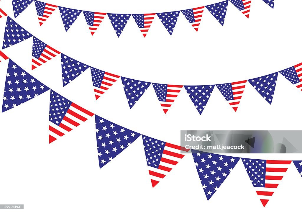 Bandeira americana bunting - Vetor de Bandeirinha royalty-free