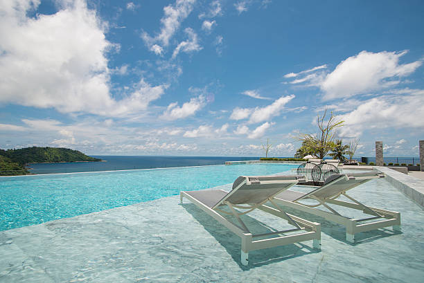 istock Infinity swimming pool with a view on Phuket Sea 499033667