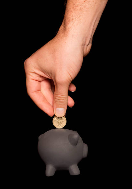 istock Saving money black piggy bank 499045766