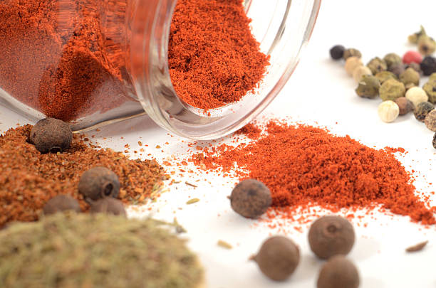 istock Red pepper, grill spices, colorful pepper, thyme and allspice 499047242