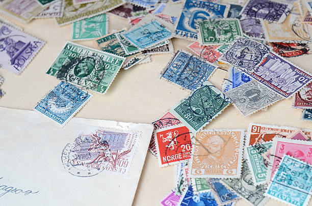 istock Collection of old postage stamps 499047528