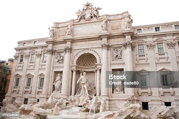 Trevi Fountain In Rome Stock Photo - Download Image Now - Architect, Baroque Style, Capital Cities