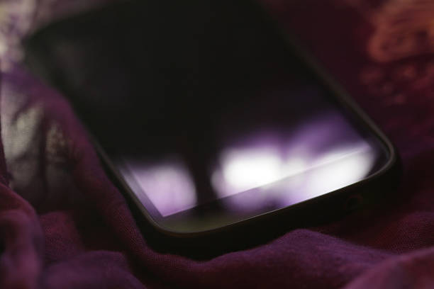 Artistic Detail of Mobile Android model Phone. Macro. Stylish.