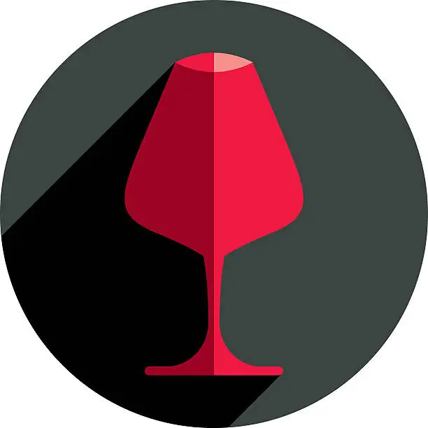 Vector illustration of Winery theme, decorative red stylish wine goblet. Wine tasting