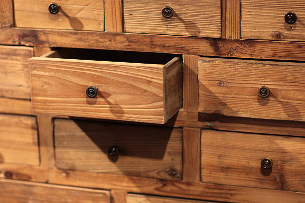 istock Wooden sideboard with small drawers 499051552