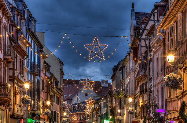 istock Night Decorated Street in Winter in Colmar 499052512