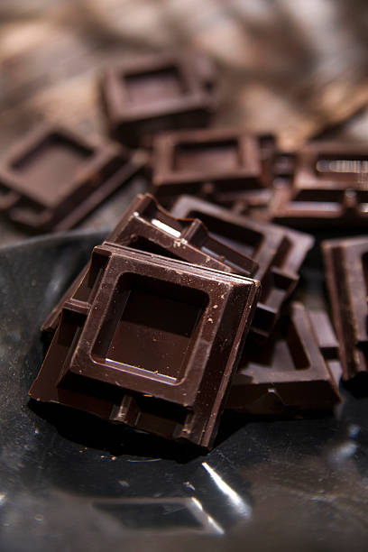 istock Cubes of dark chocolate 499052598
