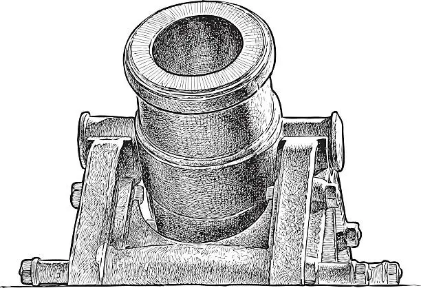 Vector illustration of ancient cannon