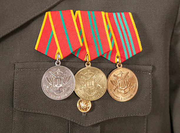 istock Different awards and medals on the uniform 499056075