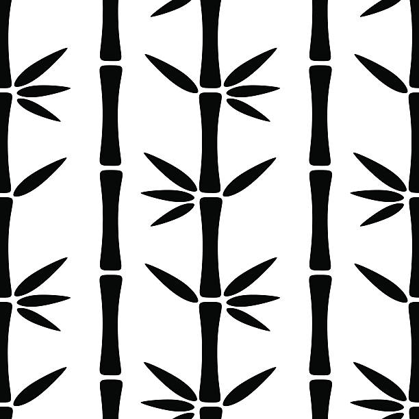 ilustraciones, imágenes clip art, dibujos animados e iconos de stock de patrón sin costuras con árboles de bambú - bamboo bamboo shoot pattern backgrounds