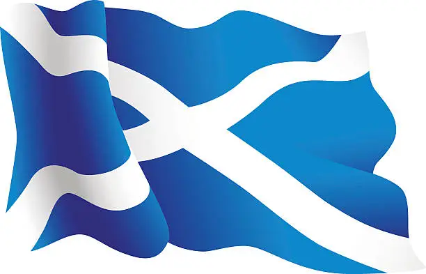 Vector illustration of Scottish national flag
