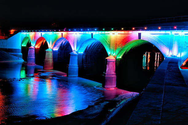 istock Rainbow Bridge, Colorful Night Photography 499057012