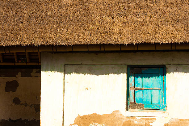 istock Traditional House with Blue Window and Thatched Roof, Bali 499057115