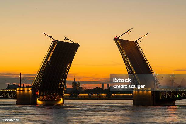 Palace Bridge In St Petersburg Russia Stock Photo - Download Image Now - Architecture, Beauty, Bridge - Built Structure