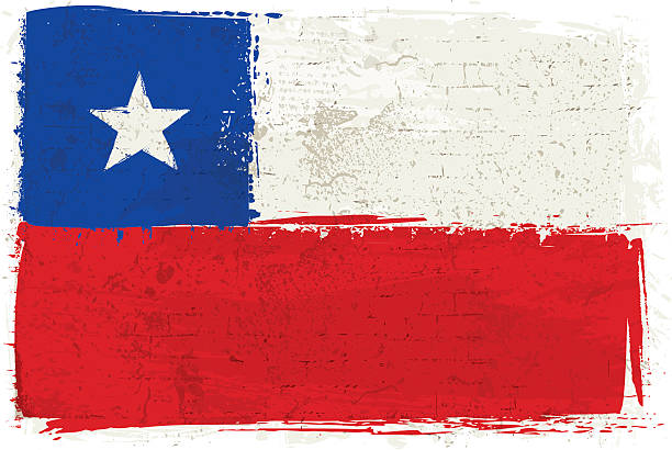 Flag of Chile on Wall Vector illustration of isolated painted flag of Chile on wall. flag of chile stock illustrations