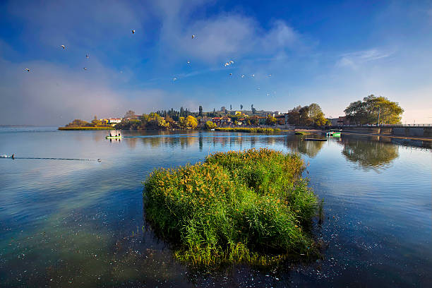 Gölyazı lake Turkey Long exposure stock photo