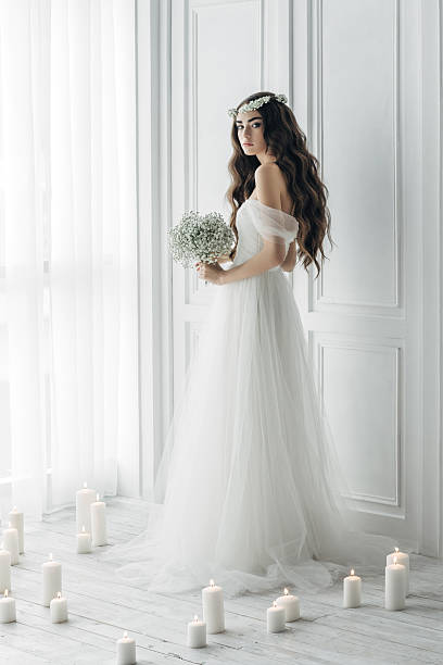 istock Studio shot of young beautiful bride 499059466
