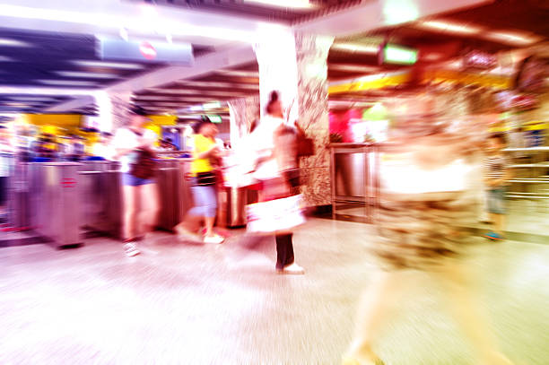 istock Train Tube station Blur people movement in rush hour 499060107