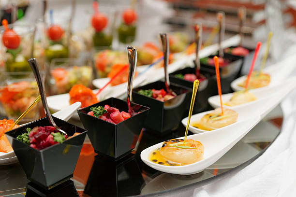 various snacks on table - matrelaterat yrke bildbanksfoton och bilder