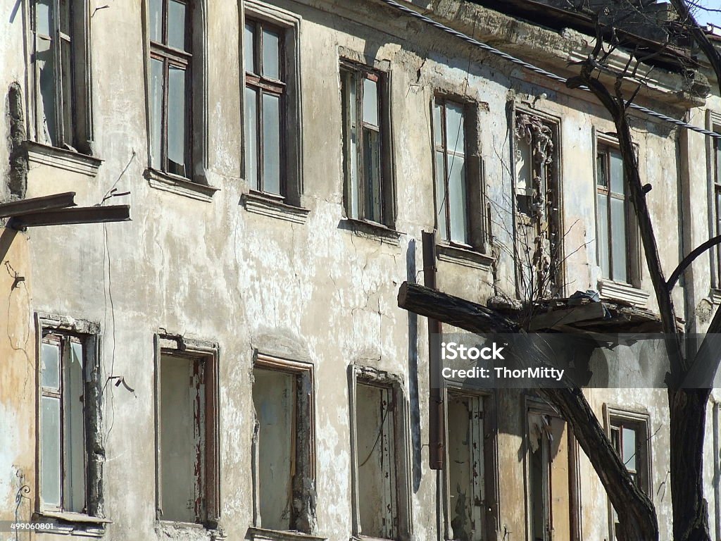 Ruined house The photo was made in 2014, Ukrainian photographer Thor Mitty. Abandoned Stock Photo