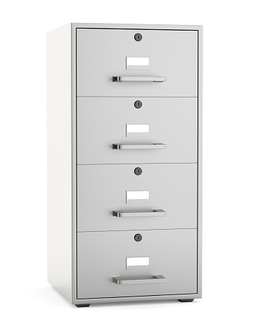 File cabinet isolated on white background. 3d render
