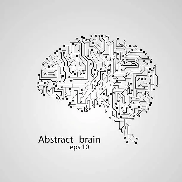 Vector illustration of Circuit board brain eps 10