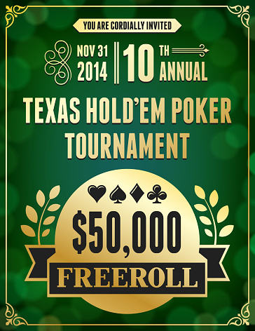 Poker Charity Tournament Poster on Green Background