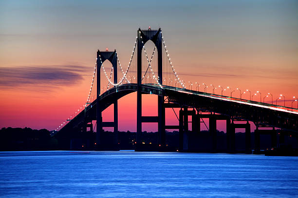 Newport Bridge Newport Bridge, is a suspension bridge that spans the East Passage of the Narragansett Bay in Rhode Island, connecting the City of Newport on Aquidneck Island and the Town of Jamestown on Conanicut Island. Newport, also known as The City by the Sea, has been one of America's premier vacation destinations middlesbrough stock pictures, royalty-free photos & images