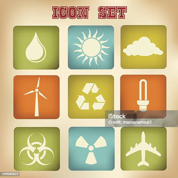 Ecology Icons Vector Stock Illustration - Download Image Now - Backgrounds, Barrel, Car