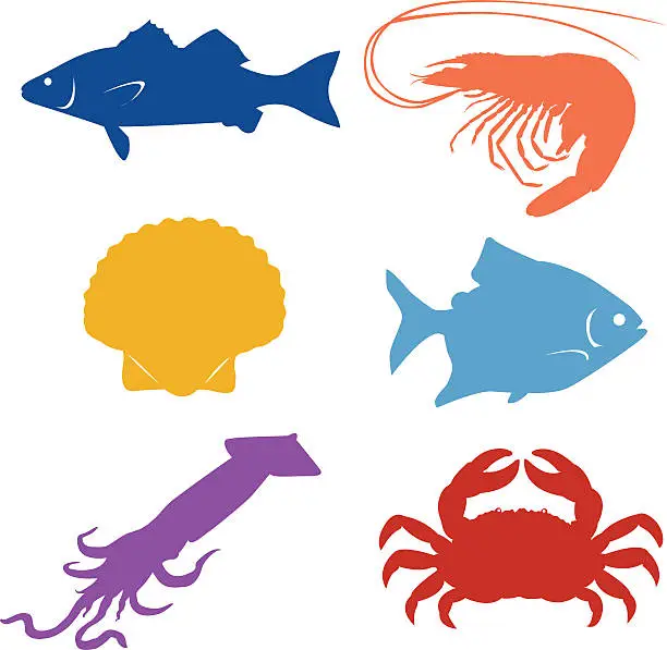 Vector illustration of Seafood