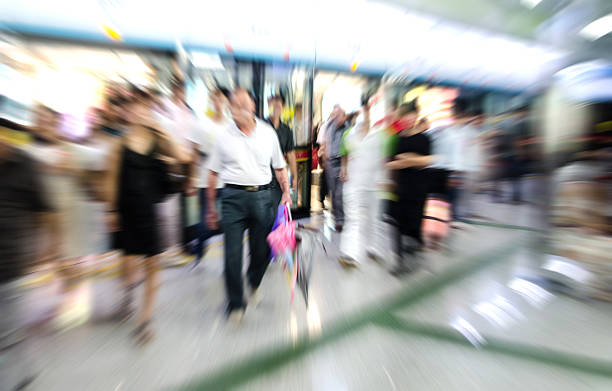 istock Train Tube station Blur people movement in rush hour 499083085