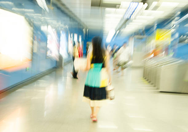 istock Train Tube station Blur people movement in rush hour 499083097