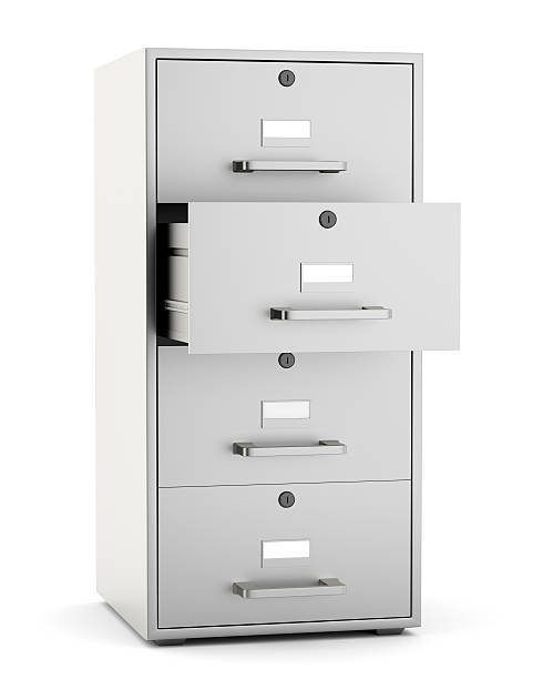 File cabinet isolated on white background stock photo