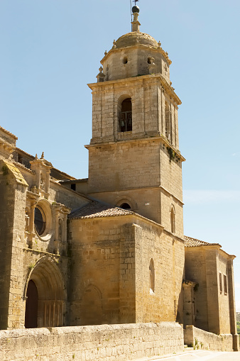 View of Church of Santa Maria del Manzano located in Castrojeriz, place of Interest on the Way of St. James, Spain