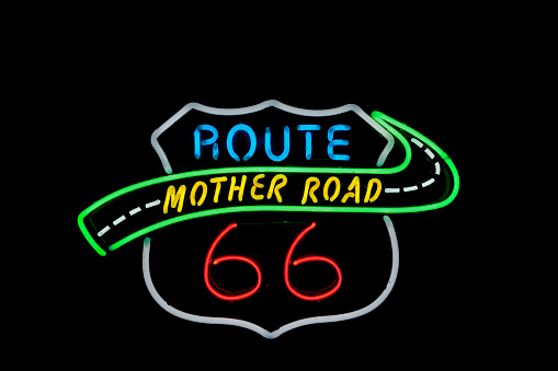 Neon Route 66 Mother Road another  of incredible variety of 66 signs seen along the historic route