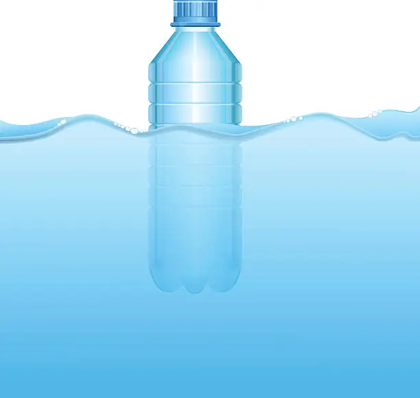 Vector illustration of Water bottle with splash