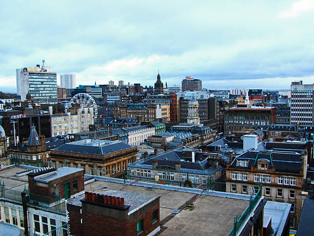Glasgow city skyline on a winter day stock photo