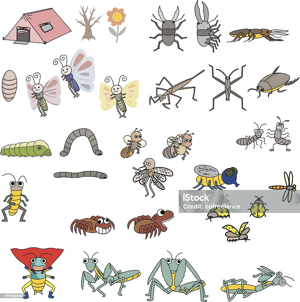 Insects vector Insects more action vector Ant stock vector