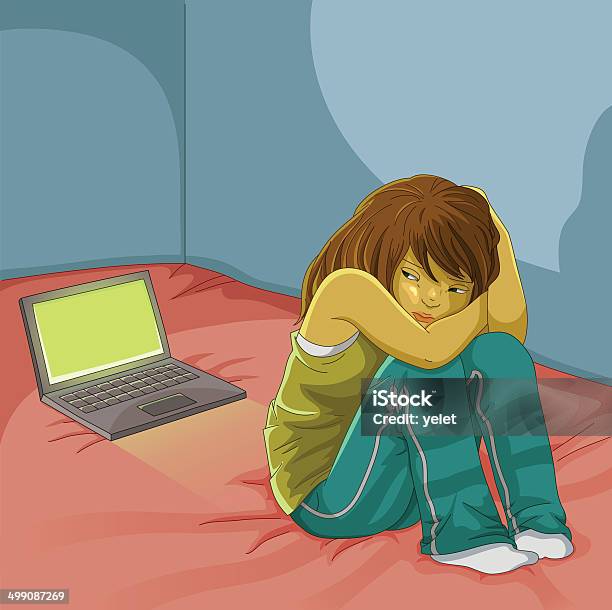 Bullying Online Stock Illustration - Download Image Now - Loneliness, Cartoon, Cyberbullying